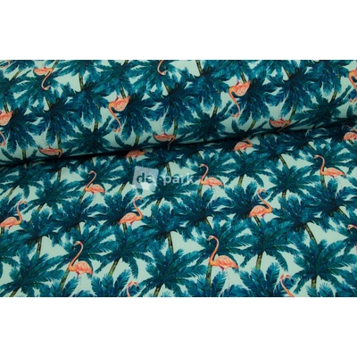 de-park Zimní softshell 10/3 - Plameňák na petrolejové - 1 ks - 0,80 m
