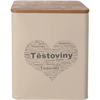 Orion Dóza plech/drevo 14x14x16,5 cm TĚSTOVINY SRDCE