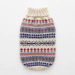 Tiger`s Heart Vintage Striped Beige - бежов плетен пуловер за куче с цветни мотиви