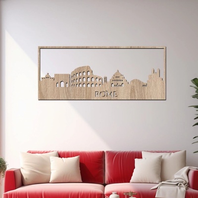 Dřevěná dekorace na zeď ŘÍM Rozměry (cm): 40x11, Zvolte barvu dekoru: Dub Sonoma