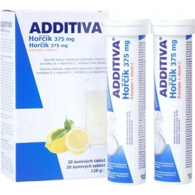 Additiva Magnézium 375 mg + Vitamín B + Vitamín C 20 šumivých tabliet