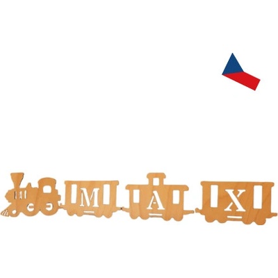 JH WoodArt dekorace vláček se jménem personalizovaná dětská dekorace 10 x 19 cm 13 písmen