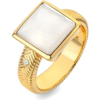 Hot Diamonds Pozlátený prsteň s diamantom a perleťou Jac Jossa Soul DR247