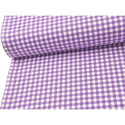 Mirtex Plátno DOMESTIK 145/21375-4 Káro Fialové kostky 7mm šíře 150cm Ceník: METRÁŽ: od 1 metrů
