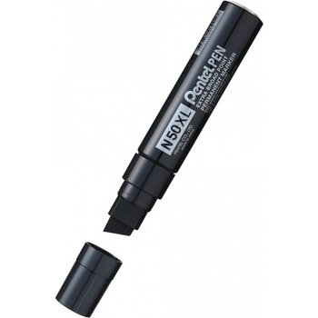 Pentel Перманентен маркер Pentel N50XL черен, 11.0 - 17.0 mm, с метално тяло и скосен връх