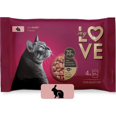 My Love SET s kralikom v jemnej omáčke 4 x 85 g