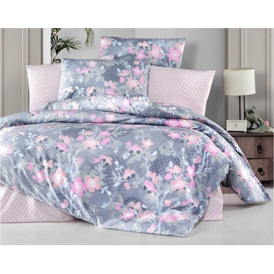 Brotex povlečení krep Sarah pink zipový uzávěr 140x200 70x90