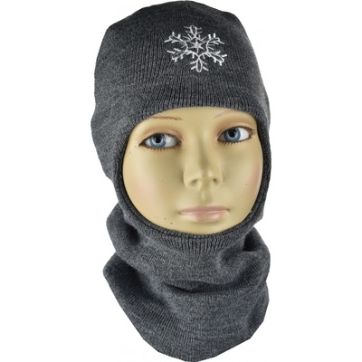 detská kukla s výšivkou vločky šedá