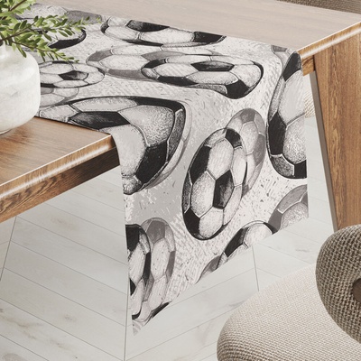 Biante bavlna behúň Sandra SA-776 Čierno-sivé futbalové lopty 20x120 cm