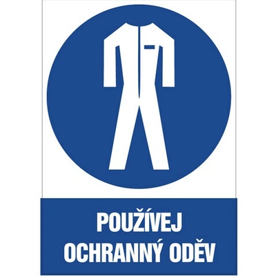 Značka Používej ochranný oděv, samolepicí fólie, 210 × 297 mm BZ FE250