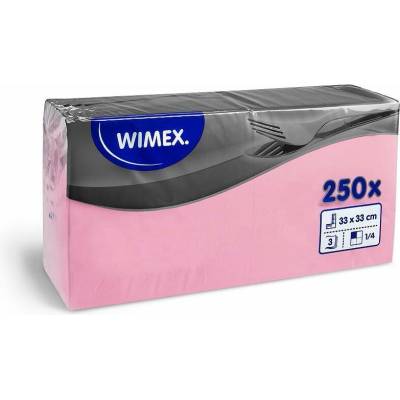 Wimex ubrousky 3V růžové 250ks 33x33cm
