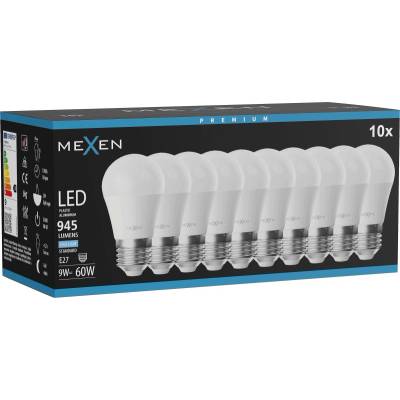 Mexen Nova 10x LED крушка E27, G45, 9W, Студена - 6500K, 945 lm - L101-E27-0965-01x10 (L101-E27-0965-01x10)