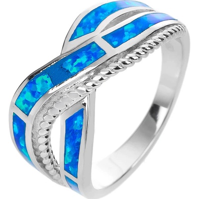 Bealio stříbrný prsten VLNKY modrý OPÁL 03 12577 3321