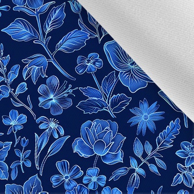 Takoy Látka gabardén light květiny tmavé 57