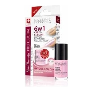 Eveline Cosmetics Cosmetics Nail Therapy Care & Colorful Nail Conditioner Rose Nail Conditioner Color Transmitter 6in1 5ml