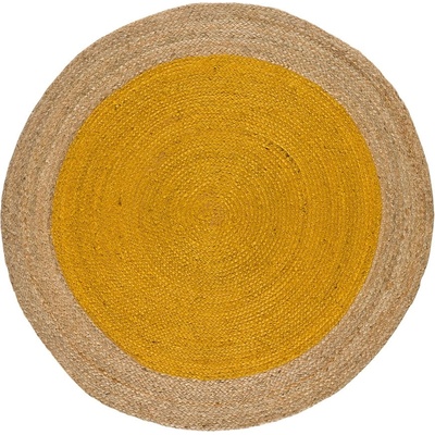Universal Кръгъл килим в естествен и горчичен цвят ø 90 cm Mahon - Universal (47870)