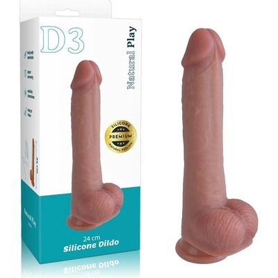 Erospace Natural Play D3 24 cm Klasické dildo s přísavkou Béžový