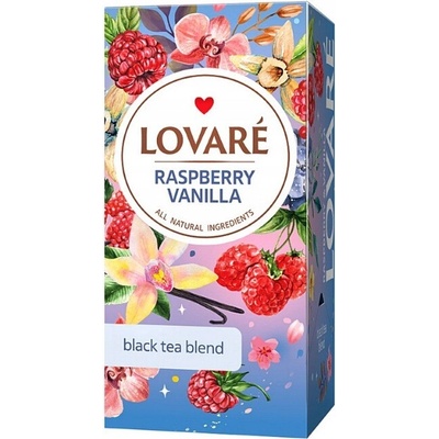 LOVARÉ Raspberry Vanill 24 sáčků černý čaj 48 g