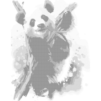 ZUTY Bodkovanie - PANDA NA VETVE Rámovanie: bez rámu a bez vypnutia plátna, Rozmer: 40x50 cm