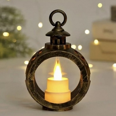 BNX Vianočná lucernička s LED sviečkou 12 cm Strieborná