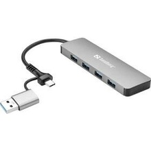 Sandberg USB-C/A to 4xUSB 3.0 Hub 136-63