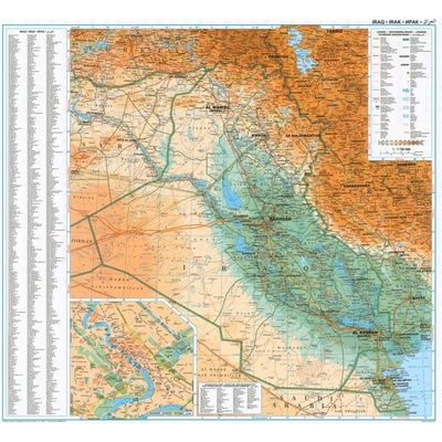 Gizi Map Irák - nástěnná mapa 74 x 68 cm Varianta: bez rámu v tubusu, Provedení: laminovaná mapa v lištách