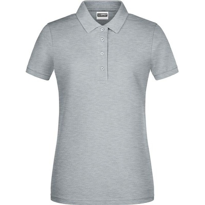James & Nicholson JN 8009 Dámske piqué polo z bio bavlny šedá Heather