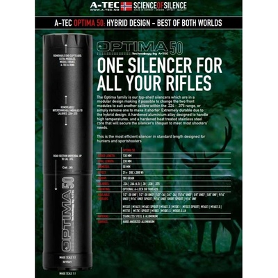 A-TEC OPTIMA 50 pro ráže do .30" 7,62mm na závit M17x1mm