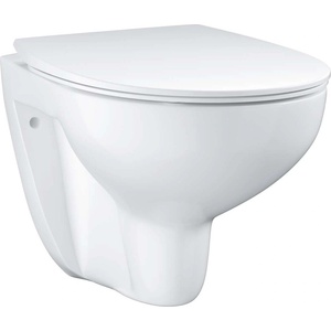 GROHE Bau Ceramic - Окачена тоалетна чиния със седалка Slim, SoftClose, Rimless, алпийско бяло 39899000 (39899000)
