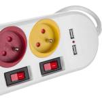 Maclean Табло с 4 гнезда с бутон за включване MacLean MCE229W (1, 5 m) (MCE229W)