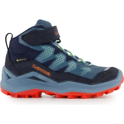 Lowa Детски туристически обувки Lowa Kid's Maddox Pro GTX Mid VC Walking boots - Navy / Smoke Blue - размер 34 (EU) (702-4383-0422)