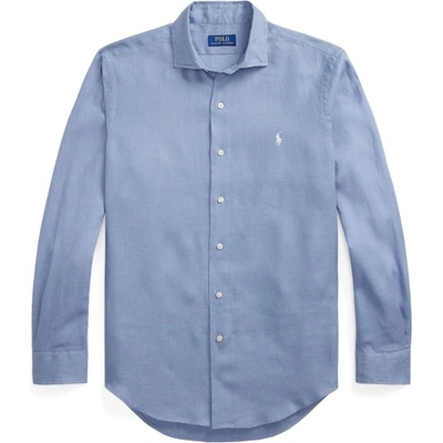 Ralph Lauren Риза с дълъг ръкав Polo Ralph Lauren Linen Long Sleeve Shirt - Channel Blue