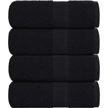 vidaXL Кърпи за гости FROGN 4 бр. Черни 30x50 см 360 г/м2 (136948)
