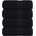 vidaXL Кърпи за гости FROGN 4 бр. Черни 30x50 см 360 г/м2 (136948)