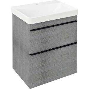 SAPHO Sitia - Шкаф за мивка 70x56x44 см, 2 чекмеджета, сребрист дъб SI060-1111 (SI060-1111)