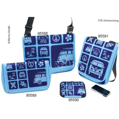 VWCOL Taška cez rameno VW Collection malá vysoká modrá neoprén 28x23x6 cm
