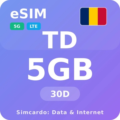 Čad Mobilní Internet - eSIM 5GB 30 dní datová SIM karta od 2 045 Kč ...
