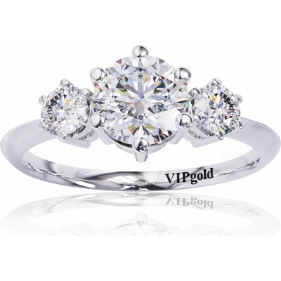 VIPgold Zlatý prsteň R2914 biele zlato