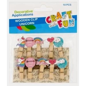 Craft with fun Wooden paper clips universe 10pcs
