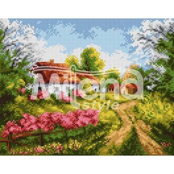 Image 1 of Milena Style Пейзаж - гоблен с щампа с конци Ariadna