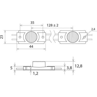MCLED Modul LED 1xSMD3030, 1,32W, 12V, 110mA, 6350K, úhel 10° x 65°, IP65