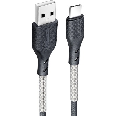 Forcell CB-02A Carbon USB na USB-C 2.0/2.4A, 1m, černý