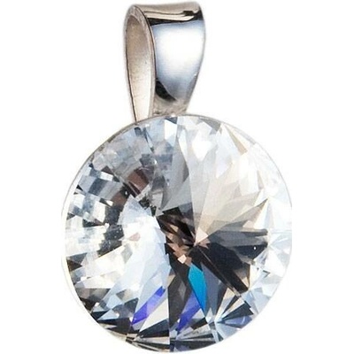 Pavona Stříbrný přívěsek s krystaly Swarovski bílý kulatý-rivoli 34112.1