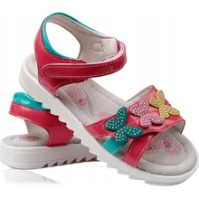 Sandále s profilovanou koženou vložkou koralové