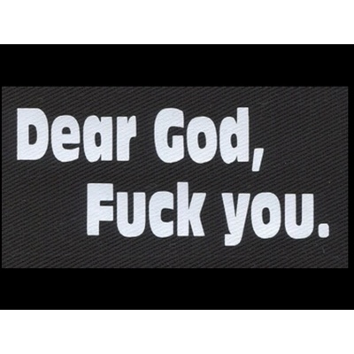Nášivka DEAR GOD fuck you