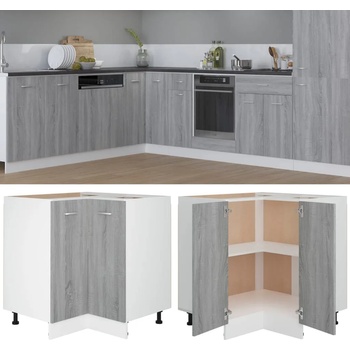 vidaXL Кухненски шкаф "Lyon" сив, цвят сонома, 75, 5x75, 5x81, 5 см, инженерно дърво (815583)