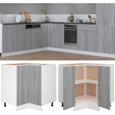 vidaXL Кухненски шкаф "Lyon" сив, цвят сонома, 75, 5x75, 5x81, 5 см, инженерно дърво (815583)