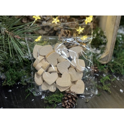 Srdíčka dřevěná 28 mm - natur - 24 ks – Zbozi.Blesk.cz