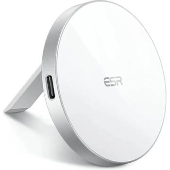 esr HaloLock Magnetic Wireless Qi Charger 15W - поставка (пад) за безжично зареждане за iPhone с Magsafe (бял)