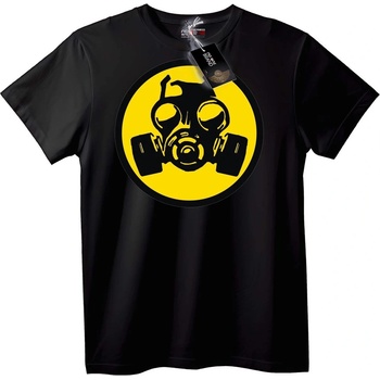 NOONEBRAND Тениска Жълт кръг Газова маска - M, Black